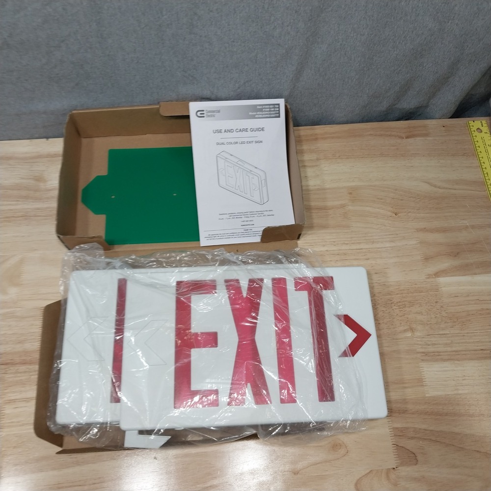 Commercial Electric LED Exit Sign Battery Backup 12.4in White
